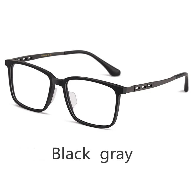 Kocolior Unisex Full Rim Square Tr 90 Titanium Alloy Eyeglasses F001 Full Rim Kocolior Black Gray China 