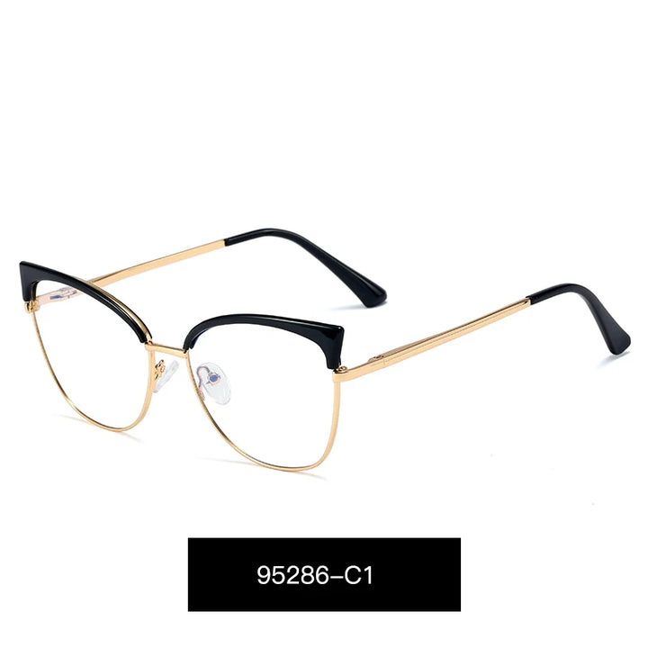 Hotony Women's Full Rim Oval Cat Eye Alloy Eyeglasses 952865