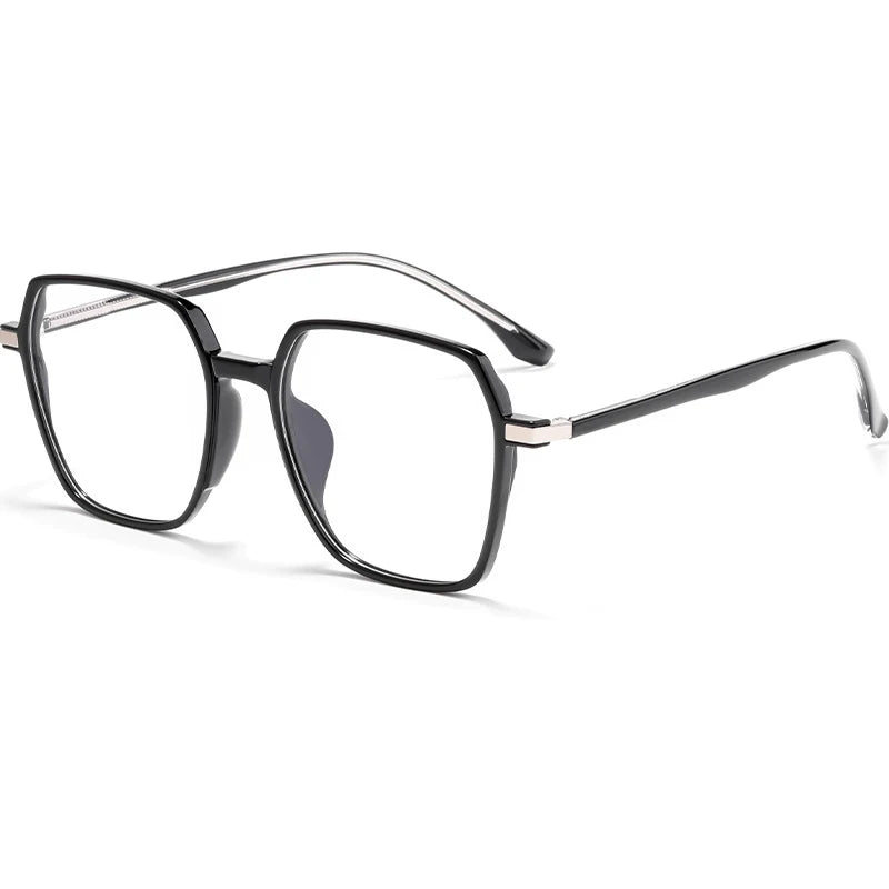 Hotochki Unisex Full Rim Polygonal Alloy Eyeglasses 3700d Full Rim Hotochki black  