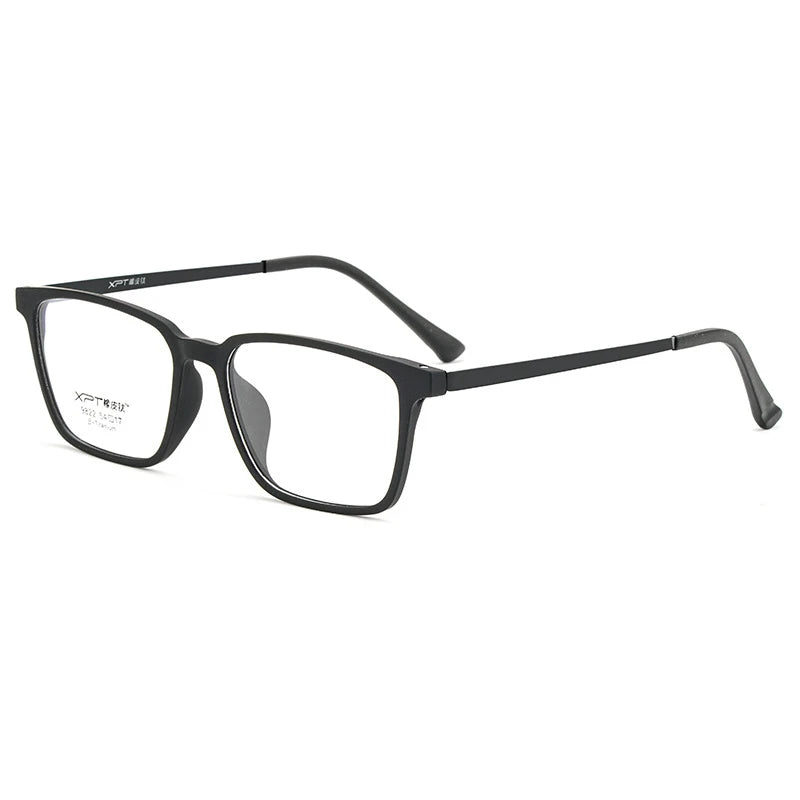 Kocolior Men's Full Rim Large Square Tr 90 Titanium Eyeglasses 9822 Full Rim Kocolior Black  