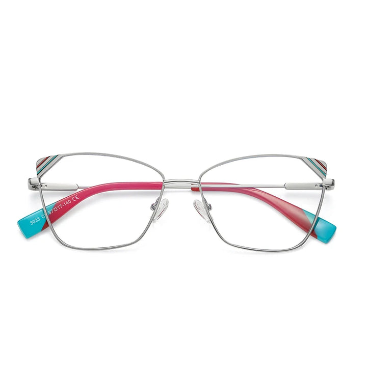 Hotony Women's Full Rim Square Cat Eye Alloy Eyeglasses 30339