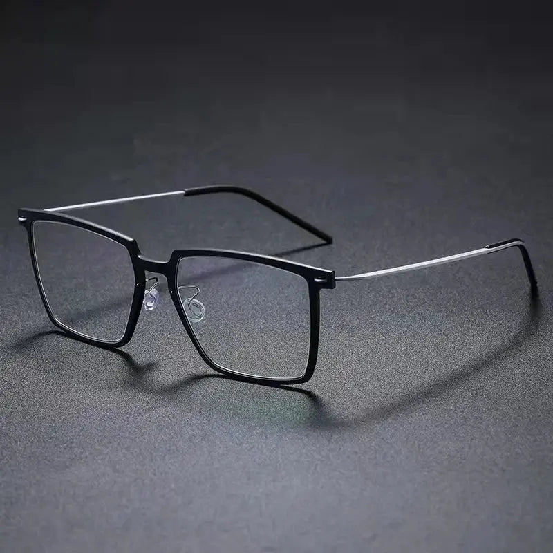 Aimee Unisex Full Rim Square Titanium Acetate Eyeglasses 776577 FuzWeb