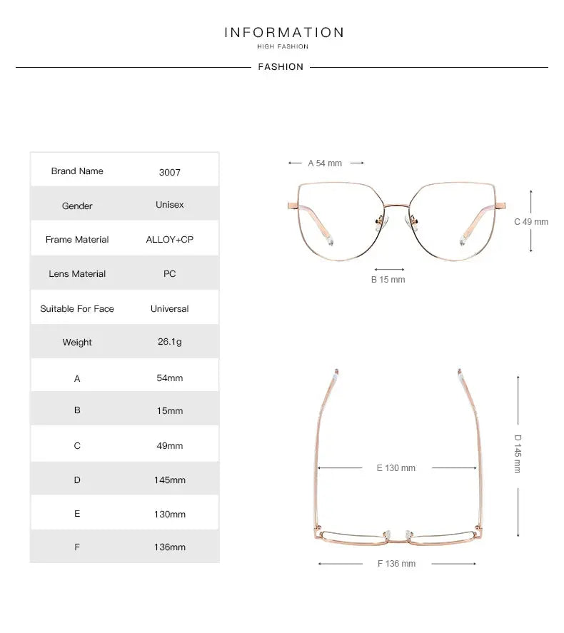 Hotochki Womens Full Rim Cat Eye Alloy Frames 300700 — view 2 | Hotochki at FuzWeb