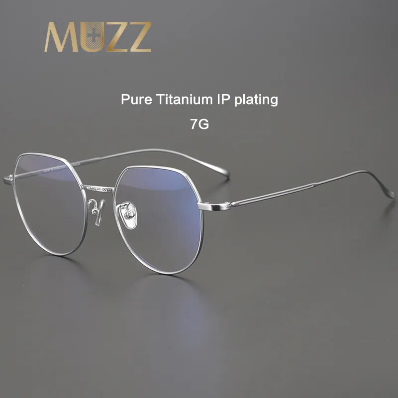 Muzz Unisex Full Rim Polygon Titanium Eyeglasses Bl8033 Full Rim Muzz   