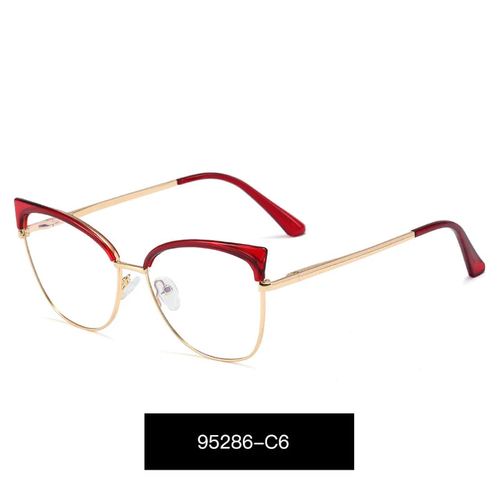 Hotony Women's Full Rim Oval Cat Eye Alloy Eyeglasses 952865