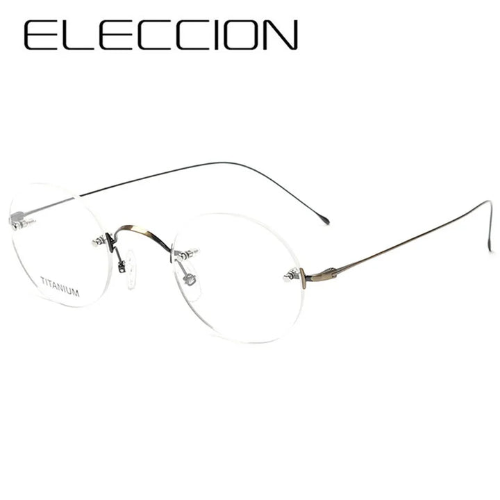 Eleccion Women's Rimless Round Titanium Eyeglasses 16035 Rimless Eleccion