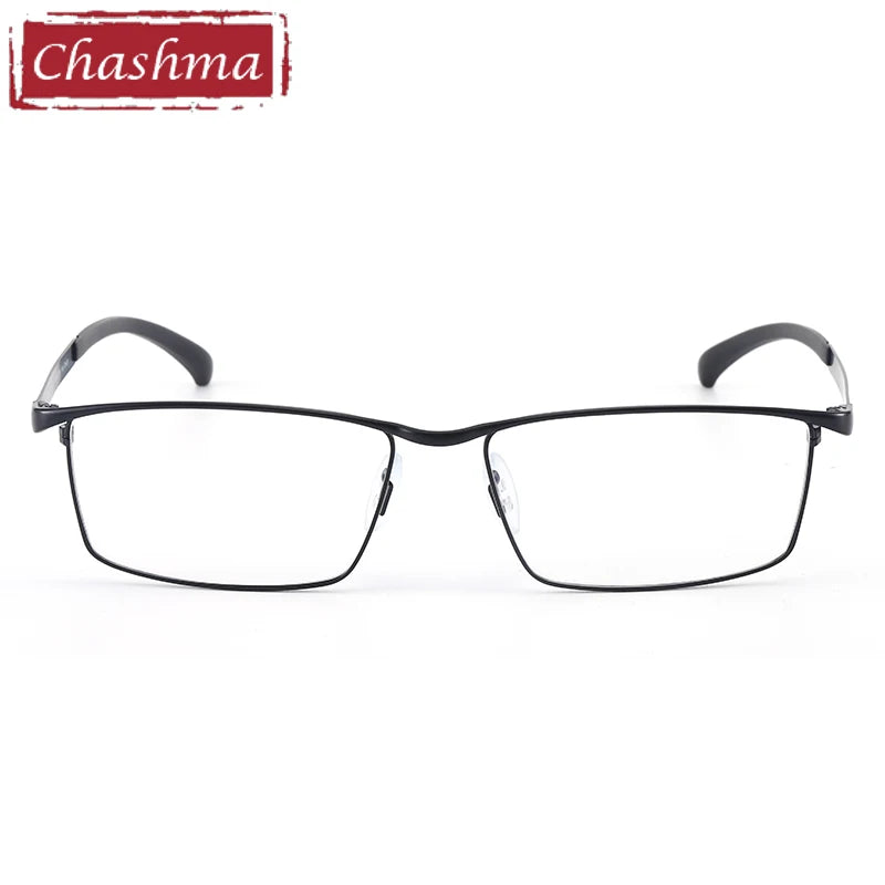 Chashma Ochki Men's Full Rim Square Titanium Alloy Eyeglasses 49318 Full Rim Chashma Ochki   