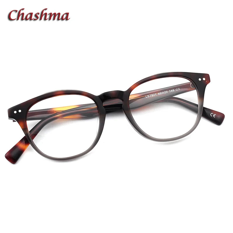 Chashma Ochki Women's Full Rim Round Acetate Alloy Eyeglasses 27921