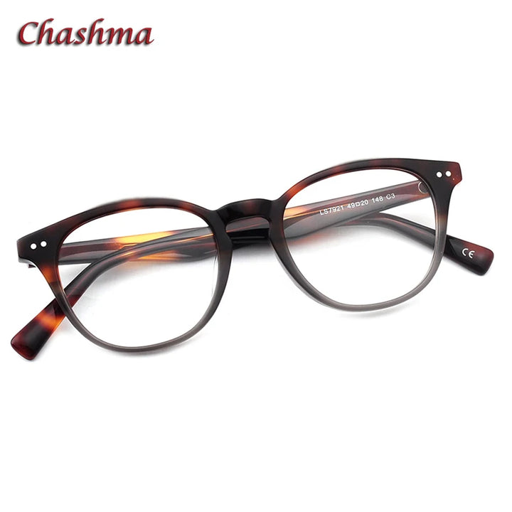 Chashma Ochki Women's Full Rim Round Acetate Alloy Eyeglasses 27921