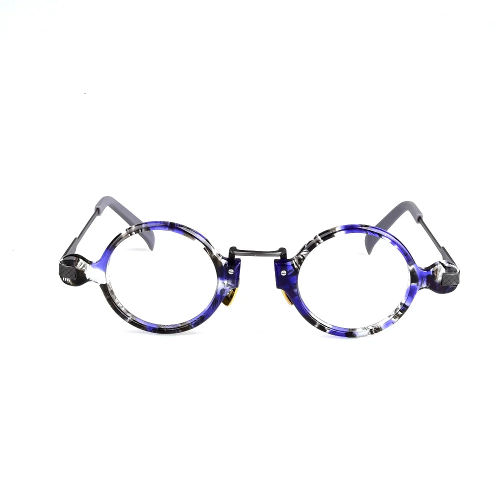 Aimee Unisex Full Rim Round Acetate Titanium Eyeglasses 141501 Full Rim Aimee   