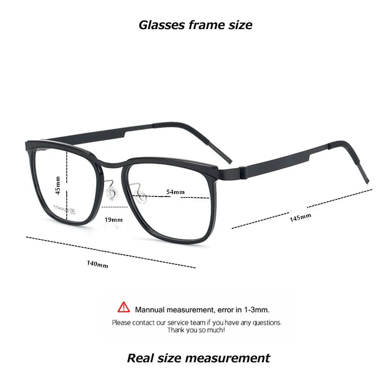 Aimee Men's Unisex Full Rim Square Titanium Acetate Eyeglasses 9908 Full Rim Aimee   