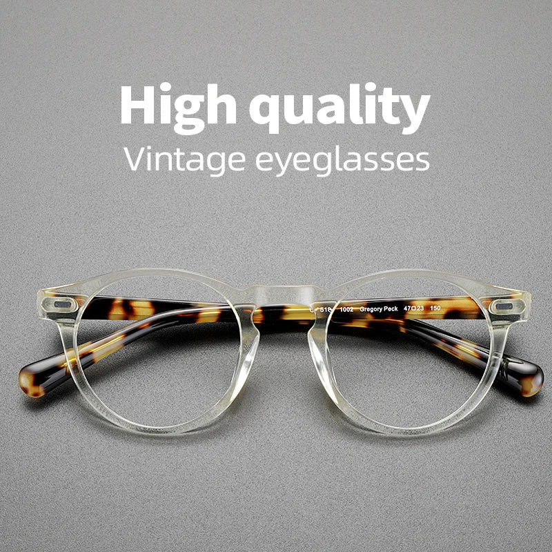 Hewei Unisex Full Rim Round Acetate Eyeglasses 0005 Full Rim Hewei   