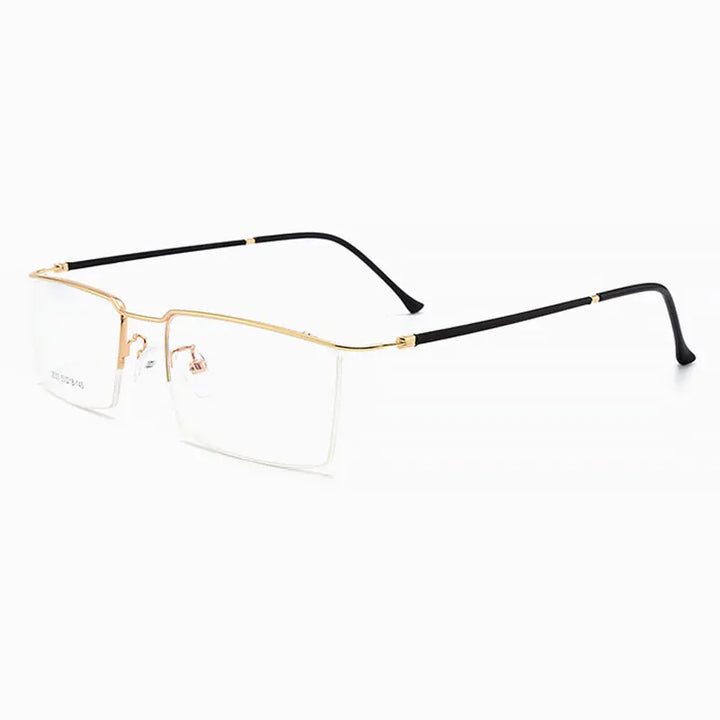 Hotochki Women's Semi Rim Square Brow Line Alloy Eyeglasses 942533 Semi Rim Hotochki Gold