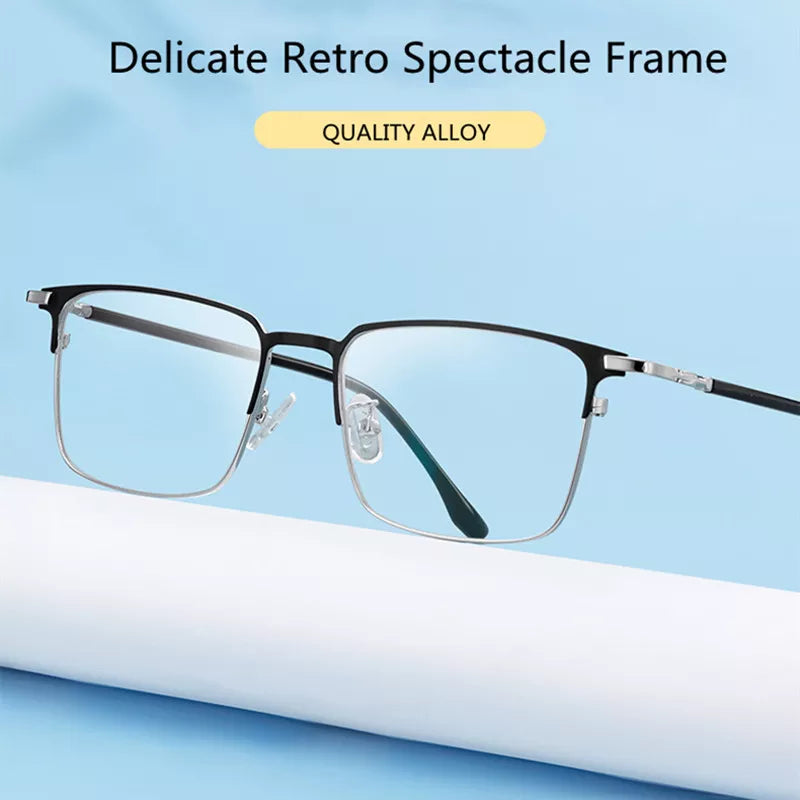 Kocolior Unisex Full Rim Square Alloy Hyperopic Reading Glasses 39143 Reading Glasses Kocolior   