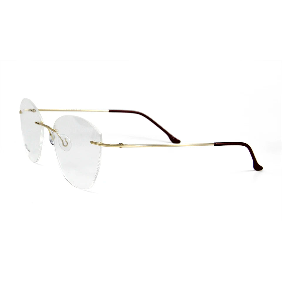 Esnbie Women's Rimless Cat Eye Titanium Eyeglasses 37715 Rimless Esnbie   