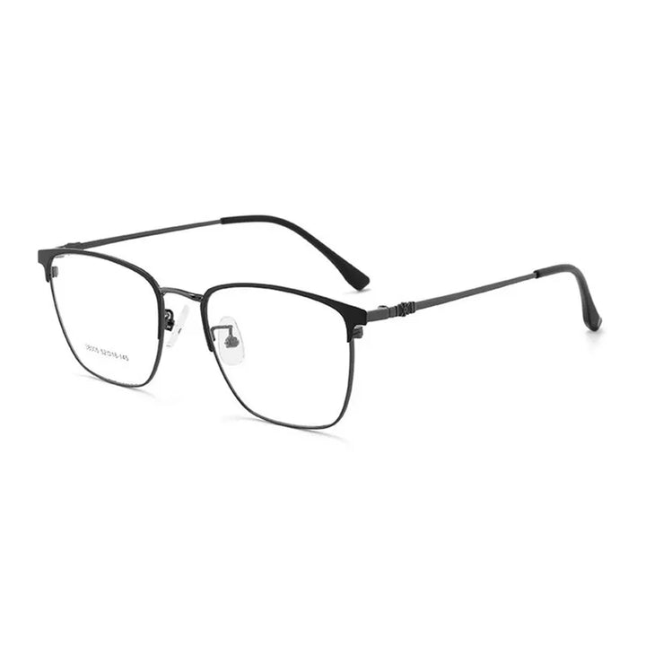 Kocolior Unisex Full Rim Square Acetate Alloy Hyperopic Reading Glasses 38005 Reading Glasses Kocolior Black Gun China +25