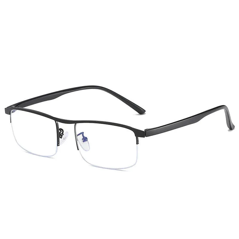 Hotochki Mens Semi Rim Square Alloy Eyeglasses Zy8801 Semi Rim Hotochki black  