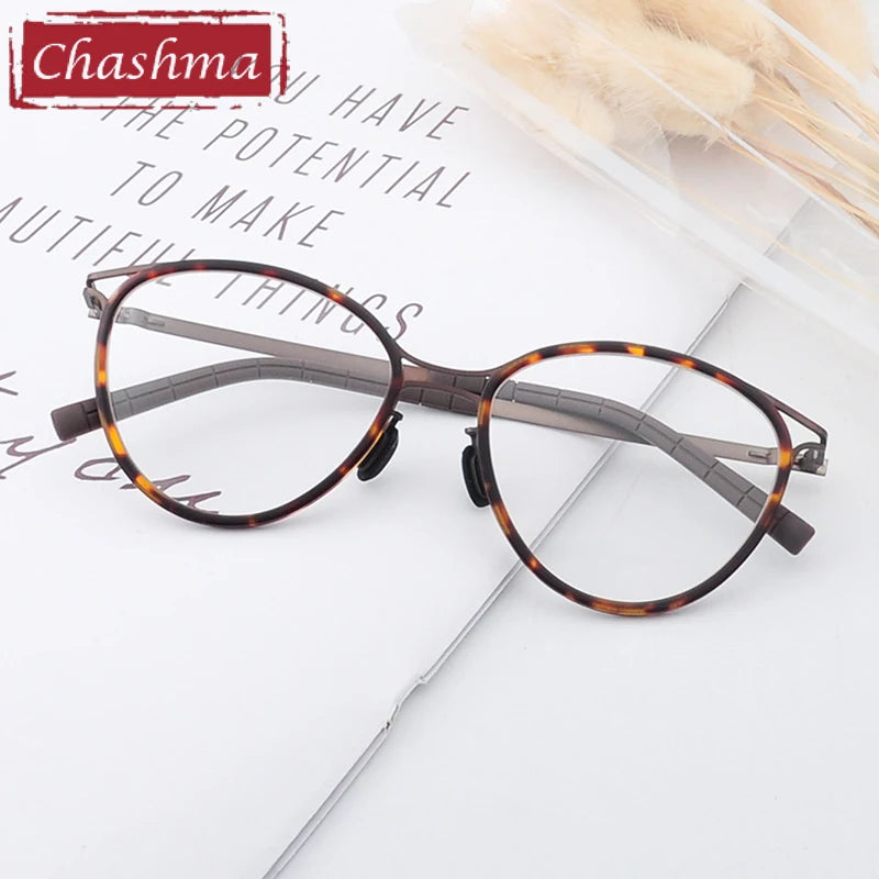 Chashma Ottica Women's Full Rim Oval Acetate Alloy Eyeglasses 418903