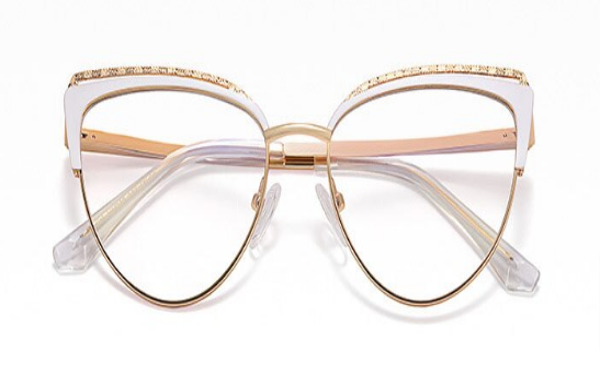 Kansept Women's Full Rim Square Cat Eye Stainless Steel Eyeglasses 91204 Full Rim Kansept   