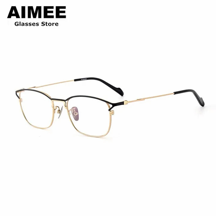 Aimee Unisex Full Rim Square Titanium Eyeglasses 250045 Full Rim Aimee   