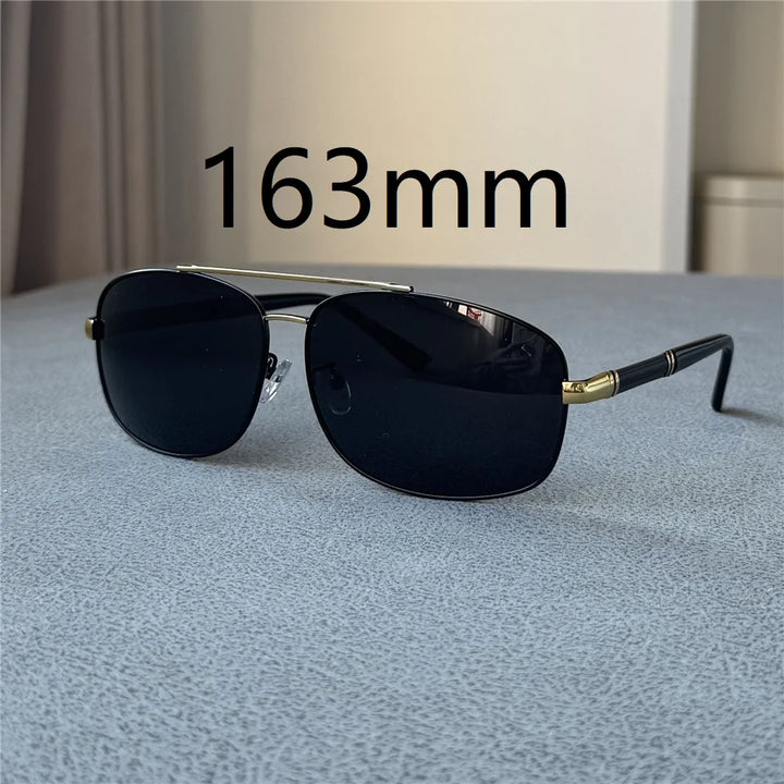 Cubojue Men's Full Rim Big Oval Double Bridge Alloy Sunglasses 19163