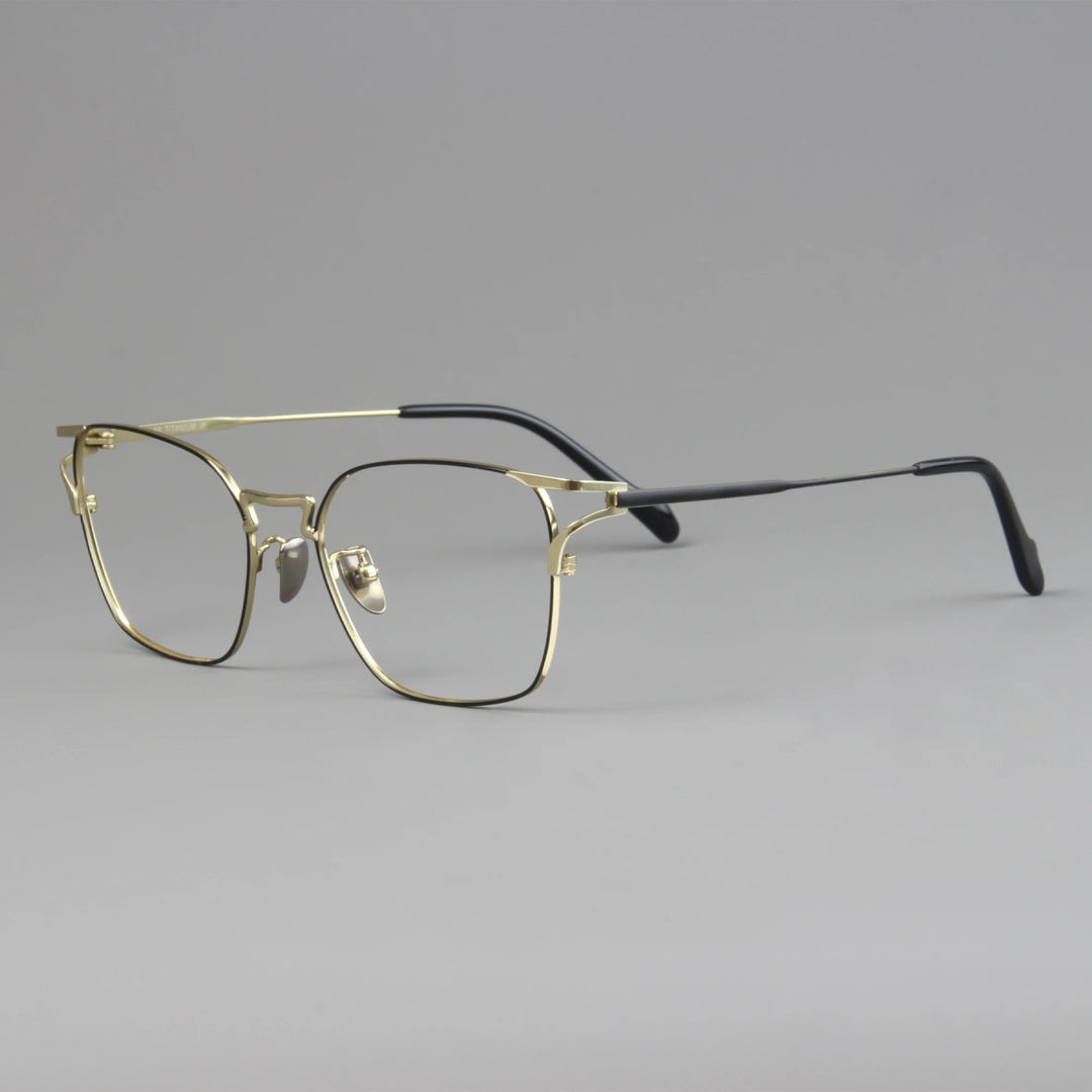 Black Mask Unisex Full Rim Square Titanium Eyeglasses 360038