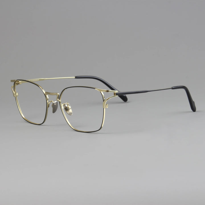 Black Mask Unisex Full Rim Square Titanium Eyeglasses 360038