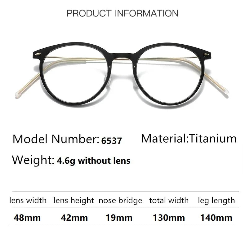 Bobbie Women's Full Rim Round Acetate Titanium Eyeglasses 696537