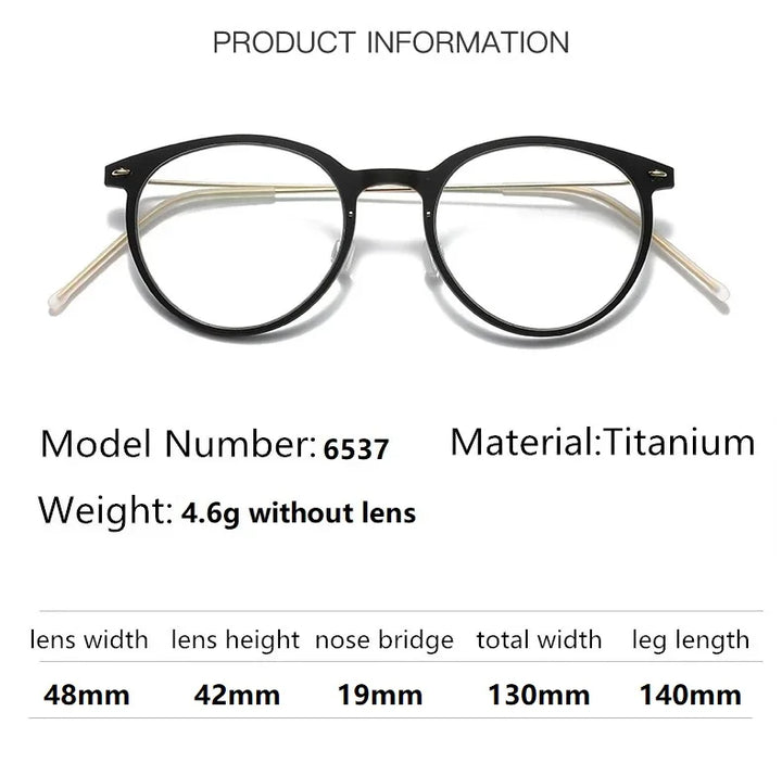 Bobbie Women's Full Rim Round Acetate Titanium Eyeglasses 696537