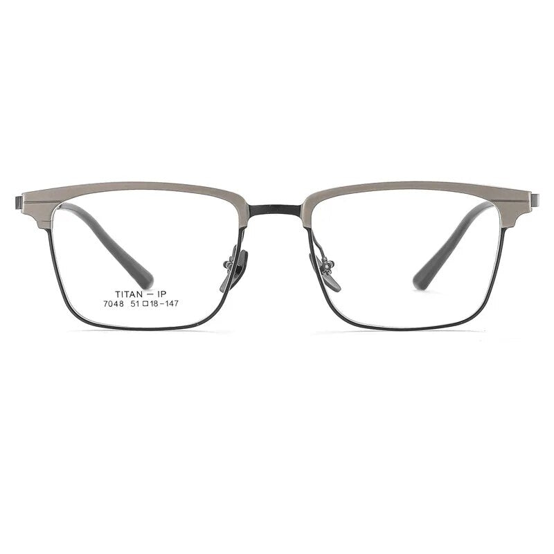 KatKani Unisex Full Rim Square Titanium Eyeglasses 7048 Full Rim KatKani Eyeglasses   