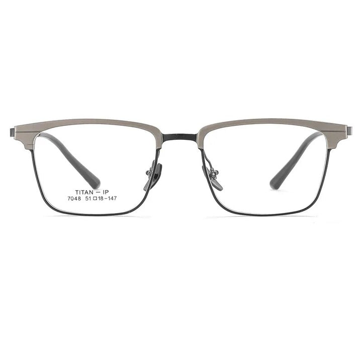 KatKani Unisex Full Rim Square Titanium Eyeglasses 7048 Full Rim KatKani Eyeglasses   