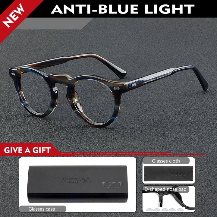 Vicky Unisex Full Rim Round Acetate Reading Glasses 633128