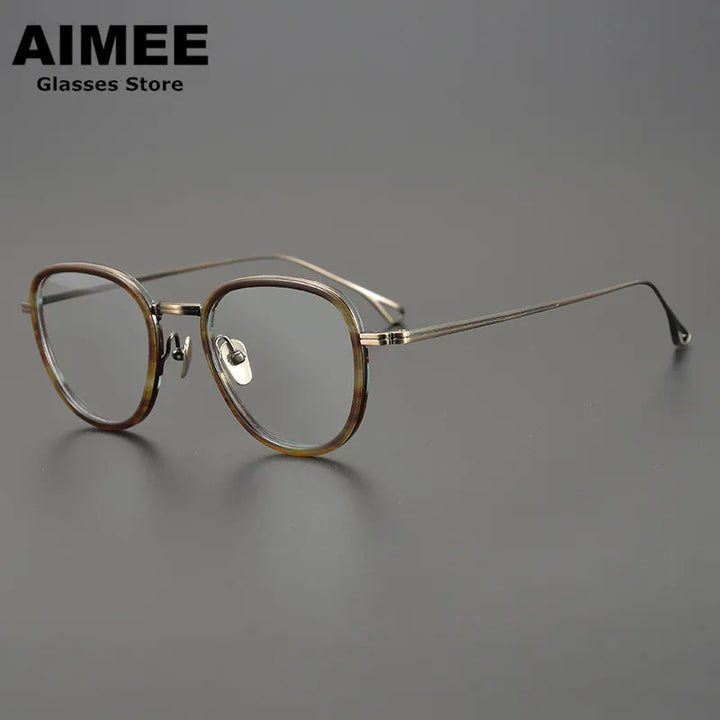 Aimee Unisex Full Rim Square Titanium Acetate Eyeglasses 9115