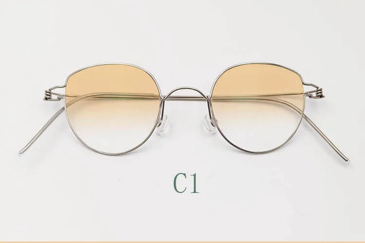 Yujo Unisex Full Rim Cat-Eye Stainless Steel Eyeglasses 42.39 — view 5 | Yujo at FuzWeb