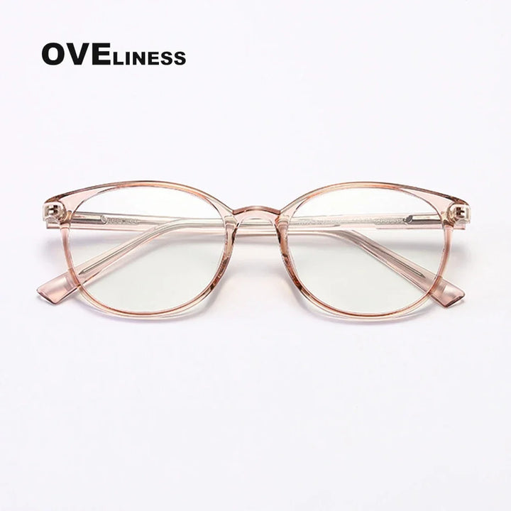 Oveliness Women's Full Rim Round Square Tr 90 Titanium Eyeglasses 398109