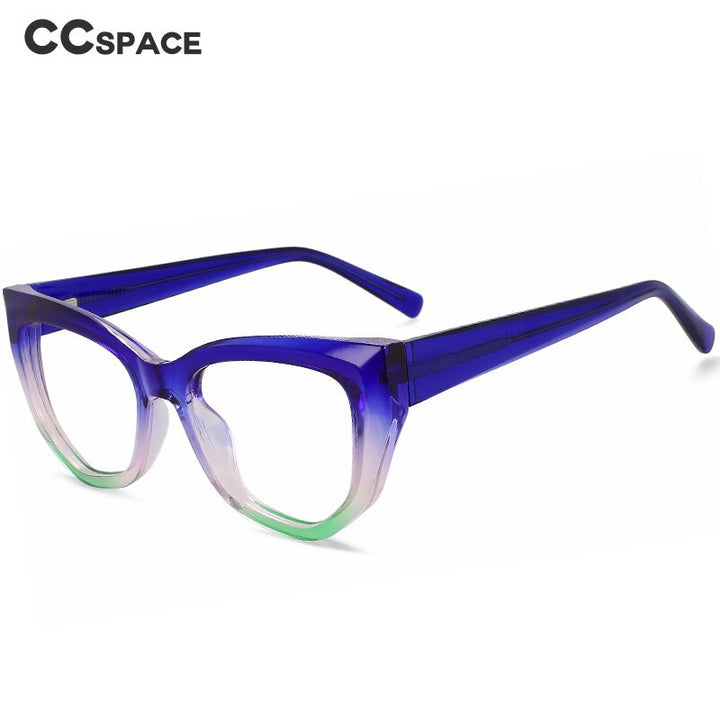 CCspace Women's Full Rim Square Cat Eye Tr 90 Titanium Eyeglasses 56141 Full Rim CCspace   