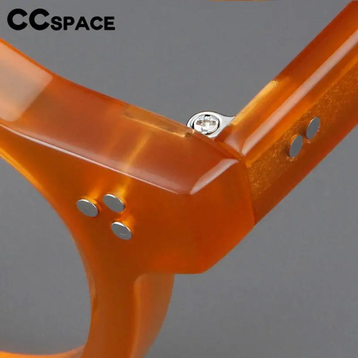 CCSpace Unisex Full Rim Flat Top Round Acetate Eyeglasses 57171 Full Rim CCspace   