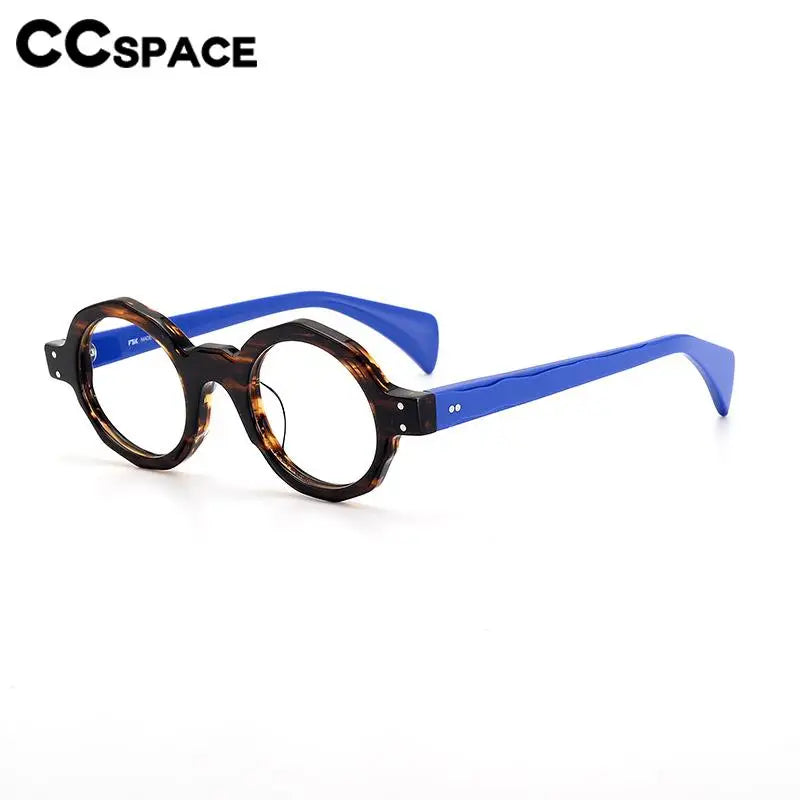 CCspace Unisex Full Rim Large Round Acetate Eyeglasses 57333 Full Rim CCspace   