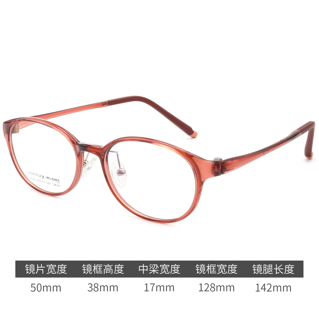 Gmei Optical 1218LS women's oval TR-90 titanium prescription eyeglasses — view 10