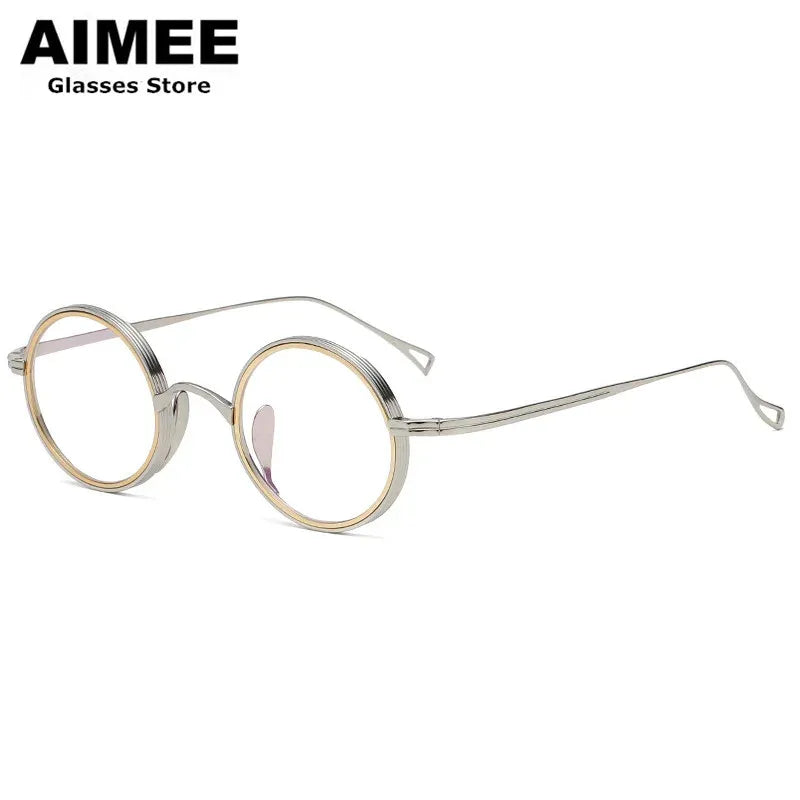 Aimee Unisex Full Rim Round Titanium Acetate Eyeglasses 112122 Full Rim Aimee   