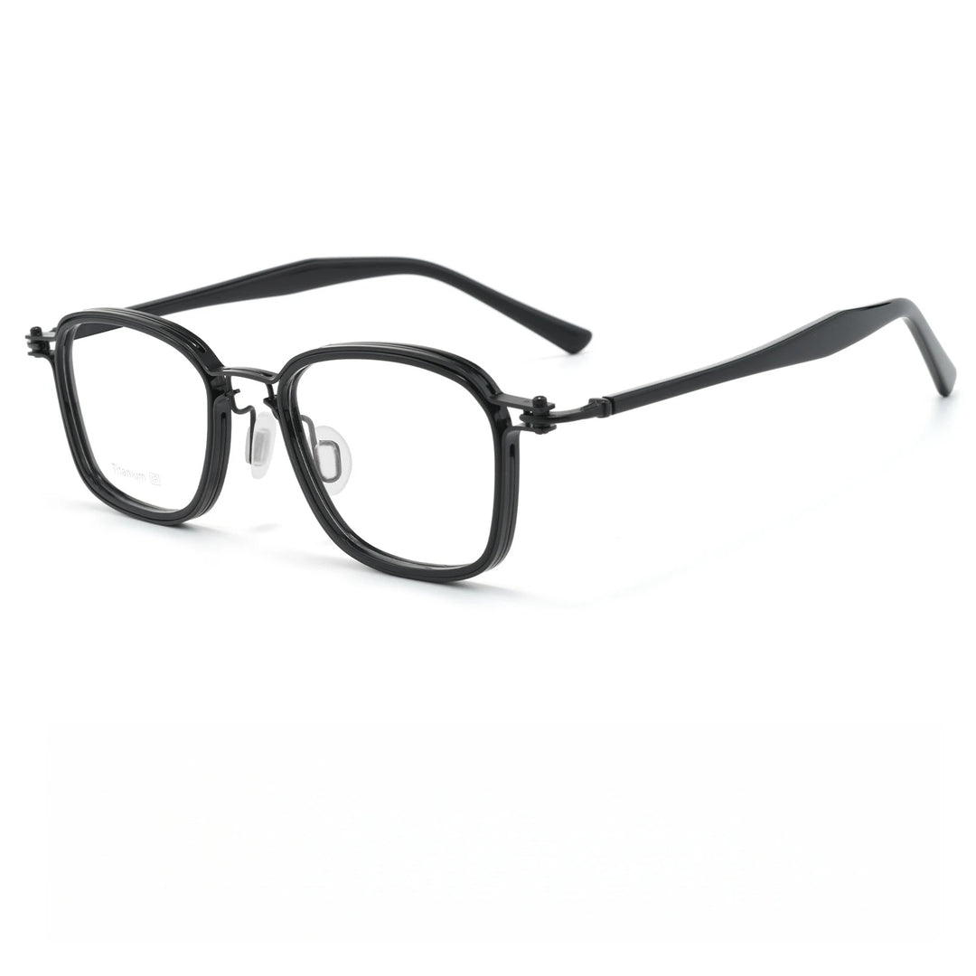 Yimaruili Unisex Full Rim Oval Titanium &amp; Acetate Eyeglasses M5868 — view 3 | Yimaruili at FuzWeb