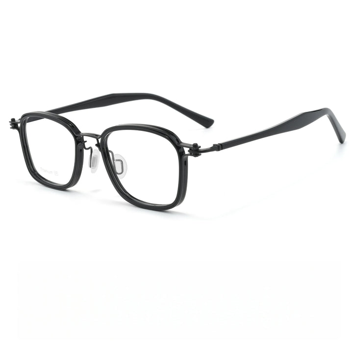 Yimaruili Unisex Full Rim Oval Titanium &amp; Acetate Eyeglasses M5868 — view 3 | Yimaruili at FuzWeb