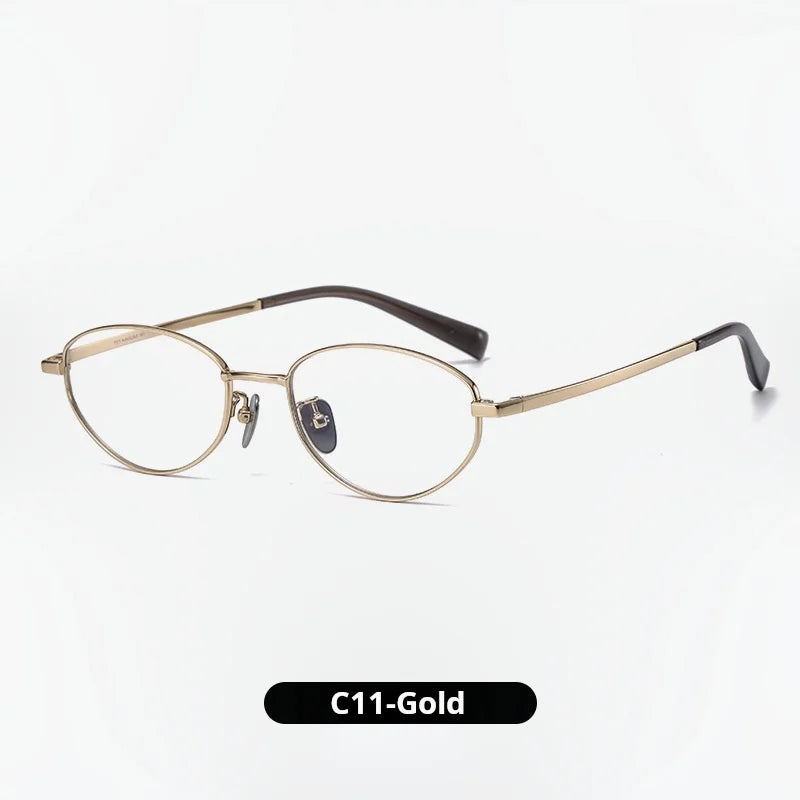 Momoja Unisex Full Rim Oval Titanium Eyeglasses 77003