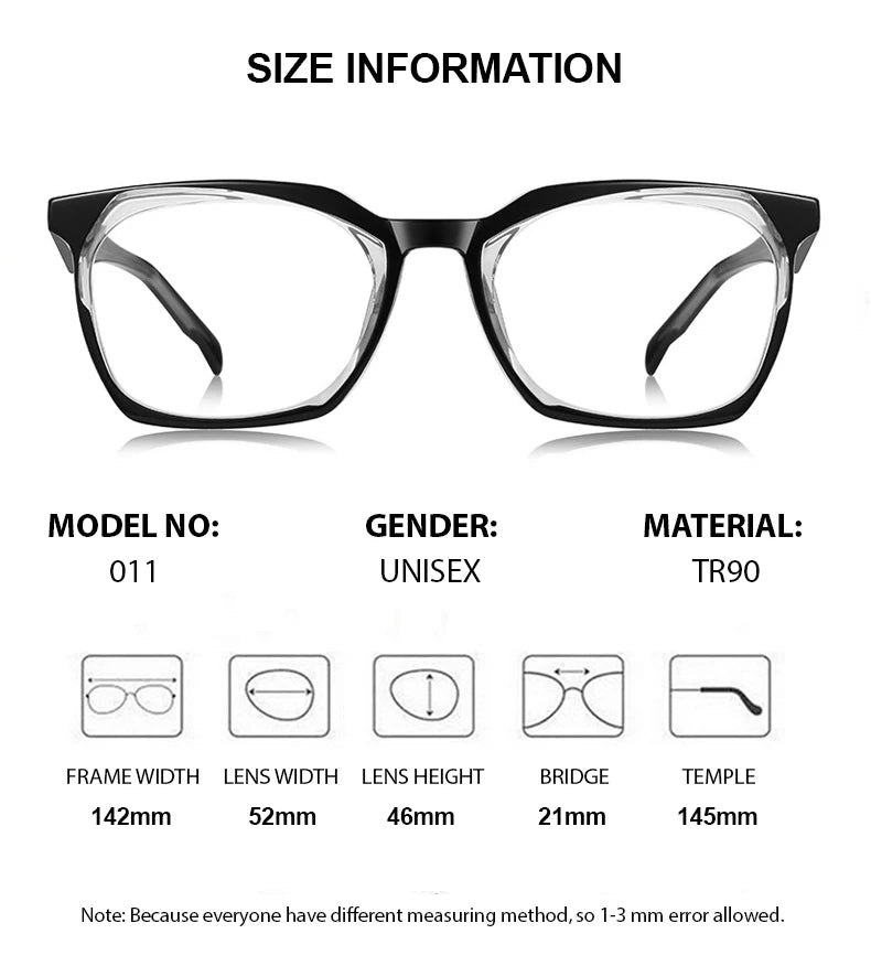 Chashma Ottica Unisex Full Rim Square Tr 90 Titanium Eyeglasses 474001