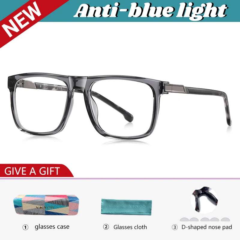 Vicky Men's Full Rim Square Brow Line Tr 90 Alloy Reading Glasses 77225