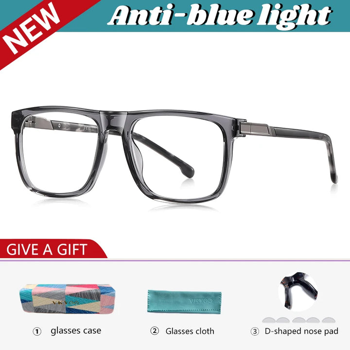 Vicky Men's Full Rim Square Brow Line Tr 90 Alloy Reading Glasses 77225