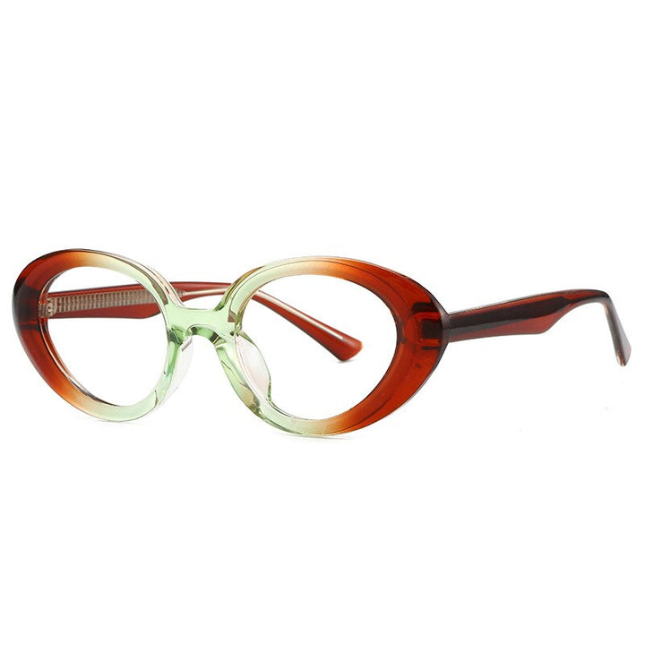 CCSpace Women's Full Rim Oval Pc Plastic Eyeglasses/Sunglasses 56760 Full Rim CCspace C10TeaClear  