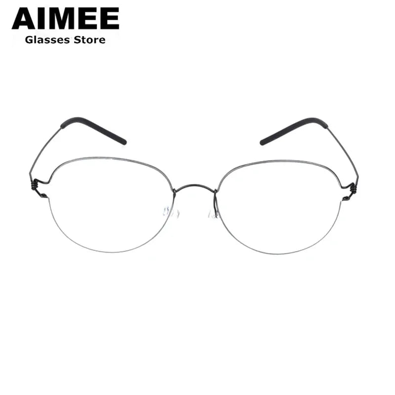 Aimee Unisex Full Rim Oval Screwless Titanium Eyeglasses 1743 Full Rim Aimee   