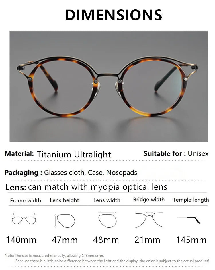 Aimee Women's Full Rim Round Acetate Titanium Eyeglasses 690036