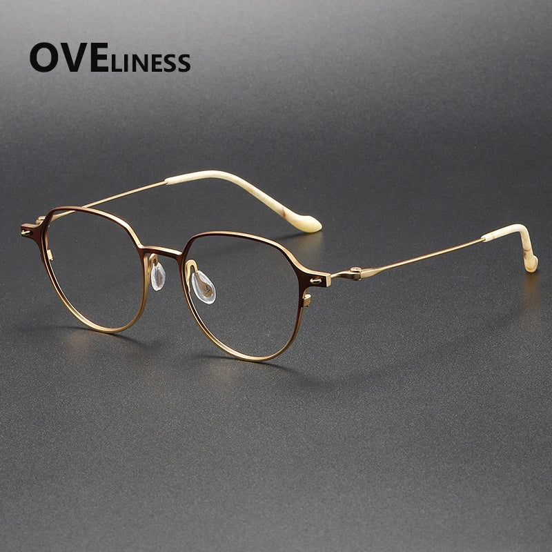 Oveliness Women's Full Rim Round Titanium Eyeglasses 22314